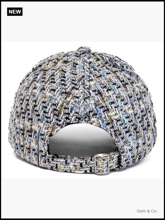Plaid Tweed Baseball Cap Soft Breathable Warm Adjustable Strap main image 4